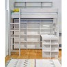 lit mezzanine enfant avec bureau intégré en bois