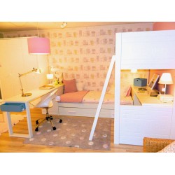 Lit mezzanine enfant avec bureau et rangements