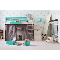 Lit mezzanine enfant avec bureau et rangements