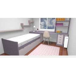 Lit enfant avec 4 grands caissons