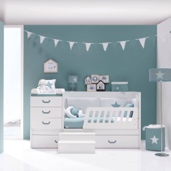 Lit combiné évolutif bébé Sero Joy en bois