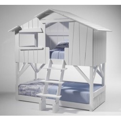 Lit enfant Cabane en bois avec escalier