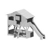 Lit enfant Cabane en bois avec escalier