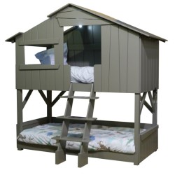 Lit enfant Cabane en bois avec escalier