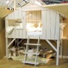 Lit enfant Cabane en bois avec escalier
