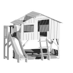 Lit enfant Cabane en bois avec escalier