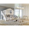 Lit enfant Cabane en bois avec escalier