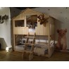 Lit enfant Cabane en bois avec escalier