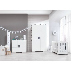 Lit combiné évolutif bébé Math 60 en bois