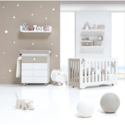 Lit combiné évolutif bébé Math 60 en bois