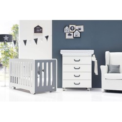 Lit combiné évolutif bébé Math 60 en bois