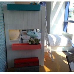 Lit mezzanine enfant avec bureau et rangements