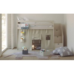 Lit mezzanine enfant avec bureau et rangements