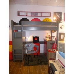 lit mezzanine enfant avec bureau intégré en bois