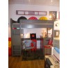 lit mezzanine enfant avec bureau intégré en bois