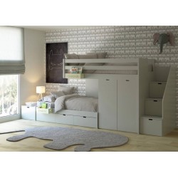 Lits superposés en forme de train en bois massif