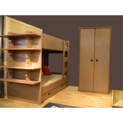 Lits superposés David avec bureau en bois pour les enfants