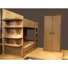 Lits superposés David avec bureau en bois pour les enfants