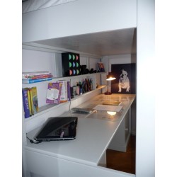 lit mezzanine enfant avec bureau intégré en bois