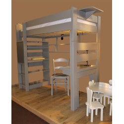 lit mezzanine enfant avec bureau intégré en bois