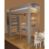 lit mezzanine enfant avec bureau intégré en bois