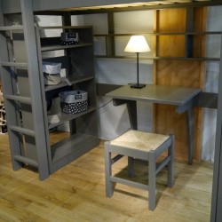 lit mezzanine enfant avec bureau intégré en bois