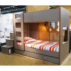 Lits superposés David avec bureau en bois pour les enfants