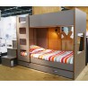 Lits superposés David avec bureau en bois pour les enfants