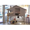 Lit enfant Cabane en bois avec escalier