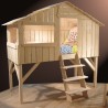 Lit enfant Cabane en bois avec escalier