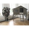 Lit enfant Cabane en bois avec escalier