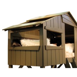 Lit enfant Cabane en bois avec escalier