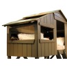 Lit enfant Cabane en bois avec escalier