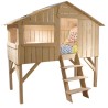 Lit enfant Cabane en bois avec escalier