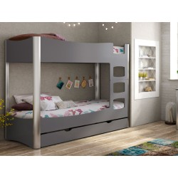 Lits superposés fusion en bois - déco chambre ado