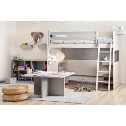 Lit mezzanine enfant avec bureau et rangements