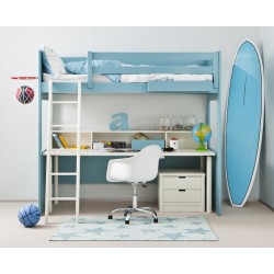 Lit mezzanine enfant avec bureau et rangements