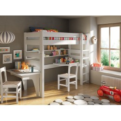lit mezzanine enfant avec bureau intégré en bois