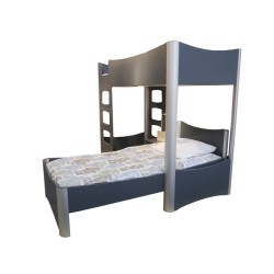 Lits superposés fusion en bois - déco chambre ado