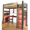 lit mezzanine enfant avec bureau intégré en bois