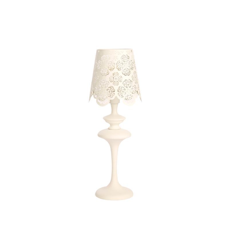 Lampe dentelle blanche