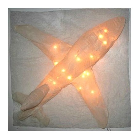 Applique Avion en voile de lin