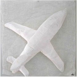 Applique Avion en voile de lin
