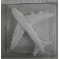 Applique Avion en voile de lin