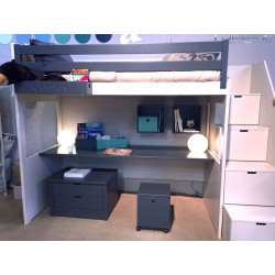 Lit mezzanine enfant avec bureau et rangements