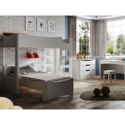 Lits superposés fusion en bois - déco chambre ado