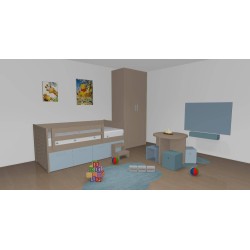 Lit enfant avec 4 grands caissons