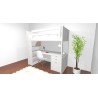 Lit mezzanine enfant avec bureau et rangements