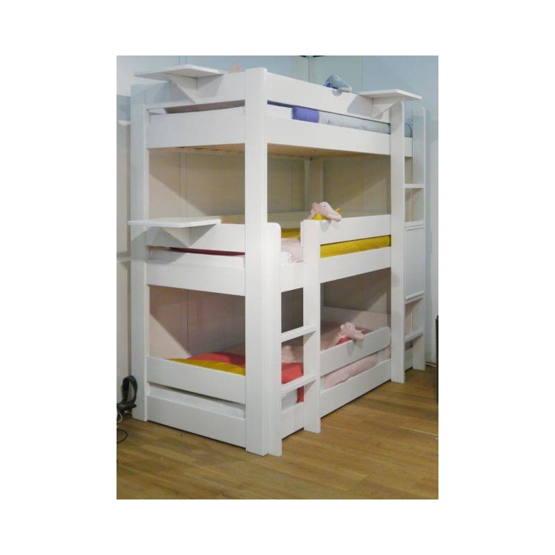 City : Lit superposés enfant triple étage sécurisé