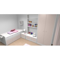 Lit enfant avec 4 grands caissons